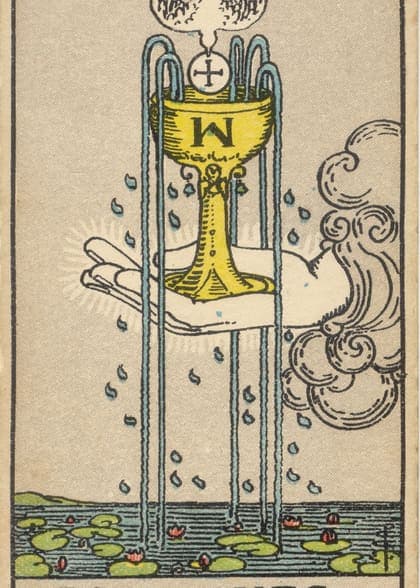 Ace of Cups tarot card, upright artwork