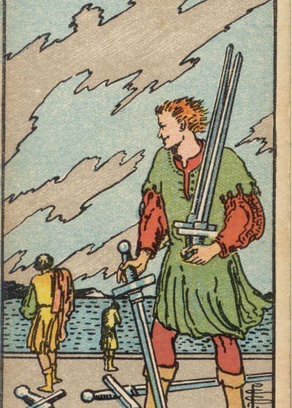 Five of Swords tarot card, upright artwork