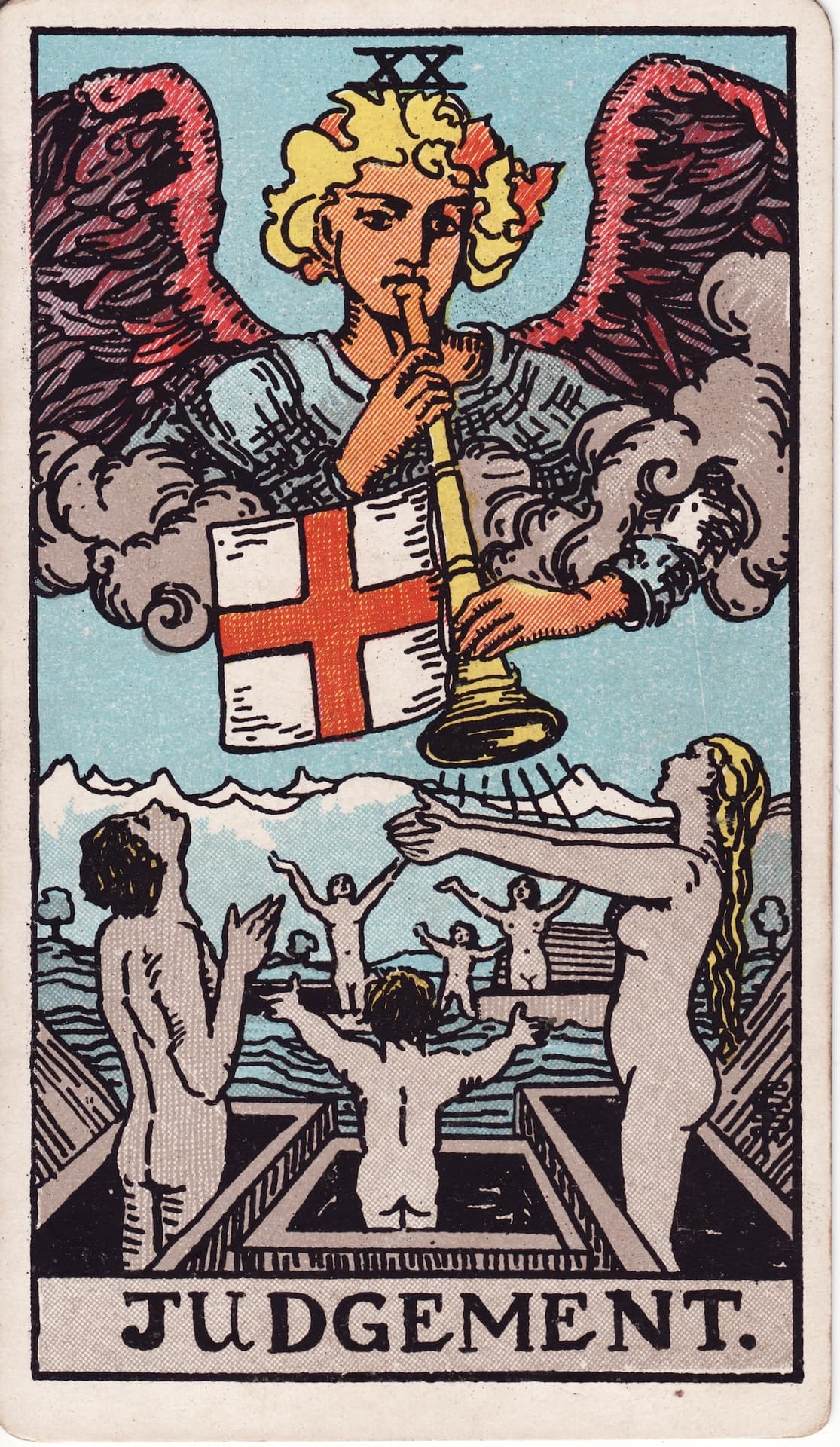 Judgement tarot card, upright artwork