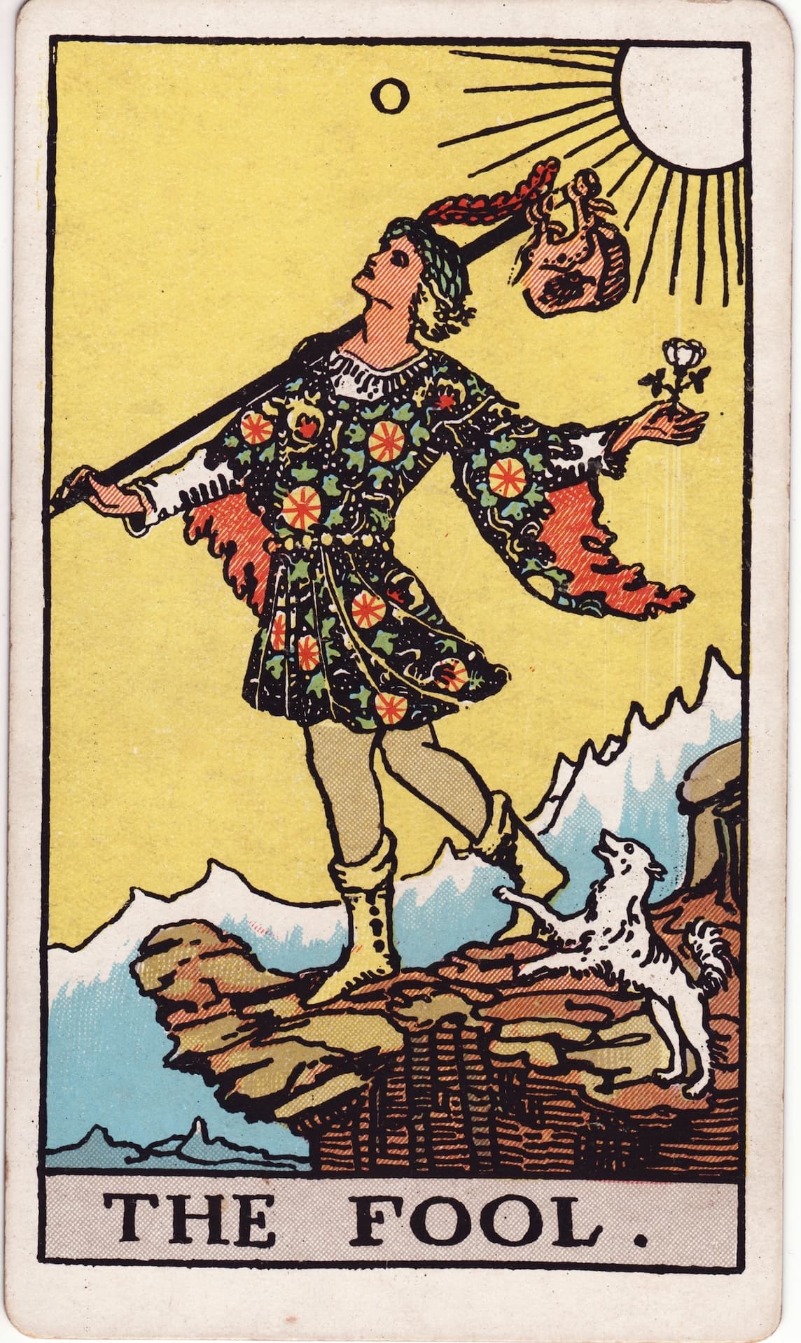 The Fool tarot card, upright artwork