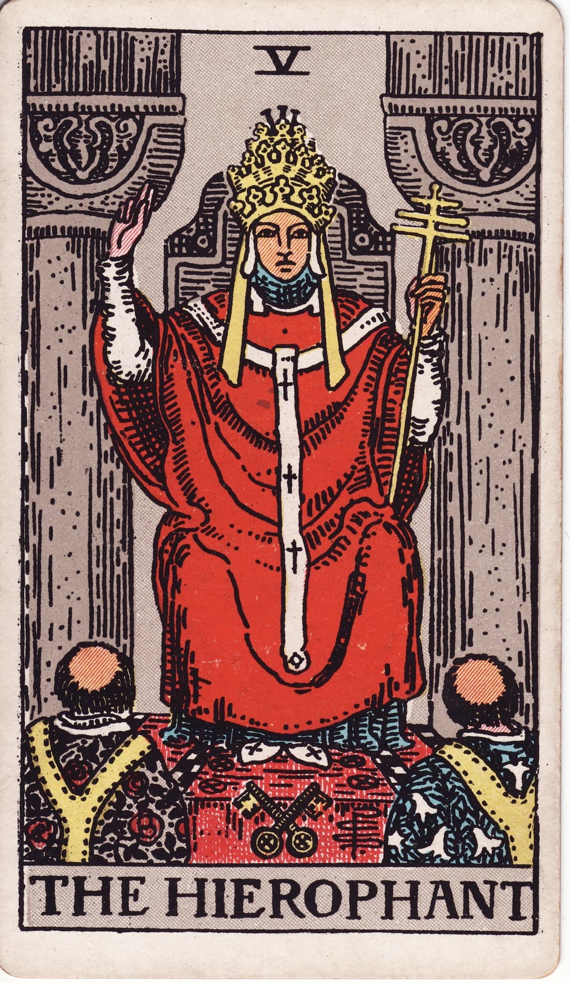 The Hierophant tarot card, upright artwork