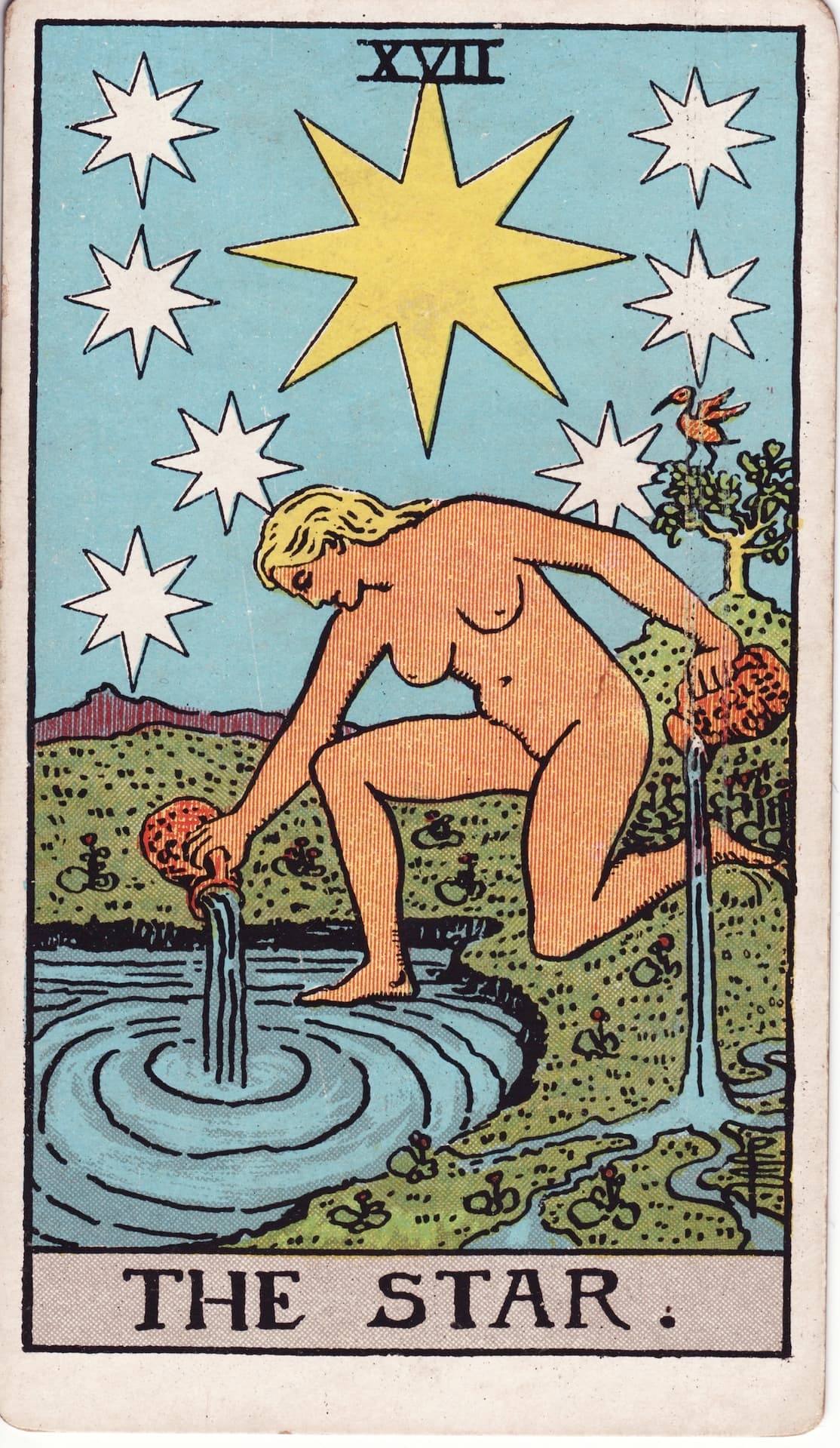 The Star tarot card, upright artwork