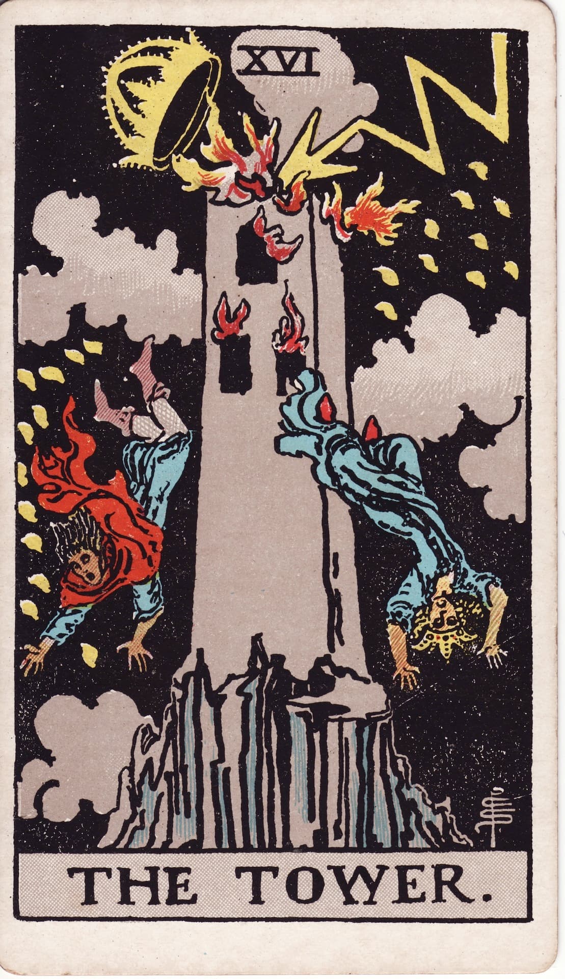 The Tower tarot card, upright artwork
