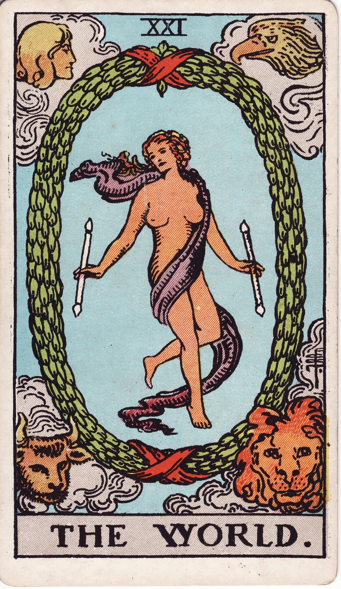 The World tarot card, upright artwork