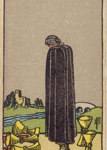 Five of Cups tarot card, upright artwork