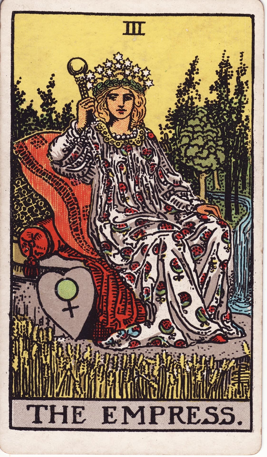 The Empress tarot card, upright artwork